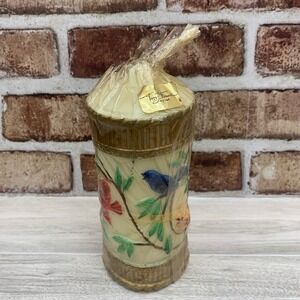 Peggy Francis Original‎ Vintage Decorative Candle Birds Floral Wax Candle Art